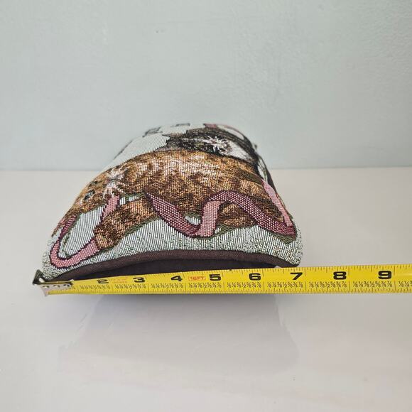 Vintage Cat Tapestry Pillow Cats Make Purrfect Friends Small Tabby Ribbon 11X7 - Picture 13 of 13